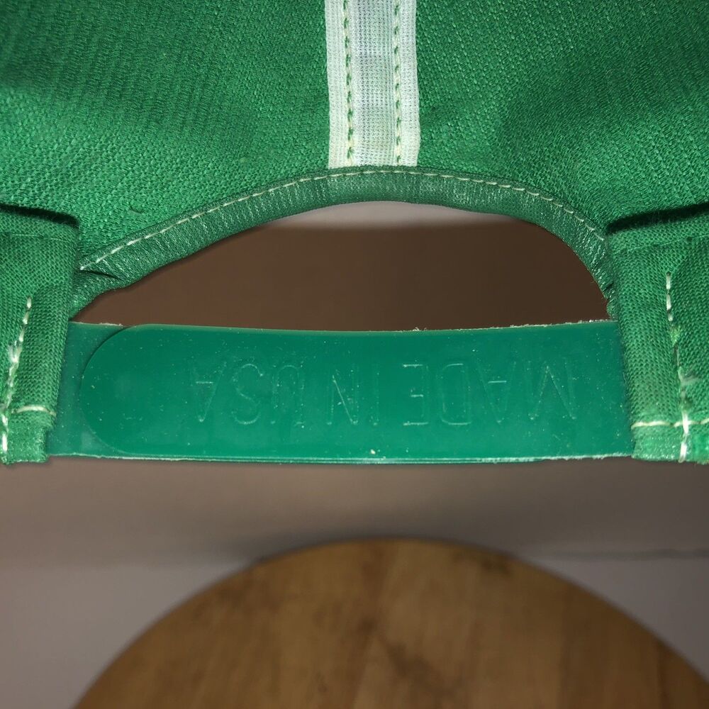 Vintage BP OIL Lima Ohio 80s USA Green Corduroy Hat Cap Snapback Gold Stitching - Picture 12 of 12